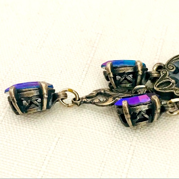 Earrings~Iridescent Blue Long / Host Pick - Picture 2 of 16